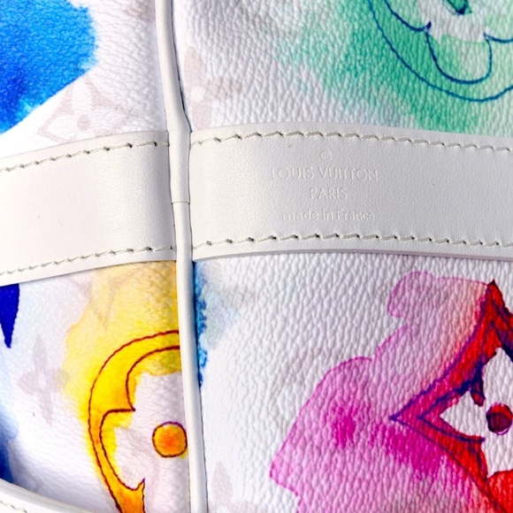 ❌❌ Louis Vuitton white Watercolor Keepall 50 bandouliere travel duffle bag LV - Picture 4 of 7